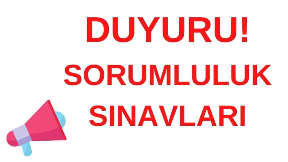 Şubat Ayı Sorumluluk Sınavı Takvimi